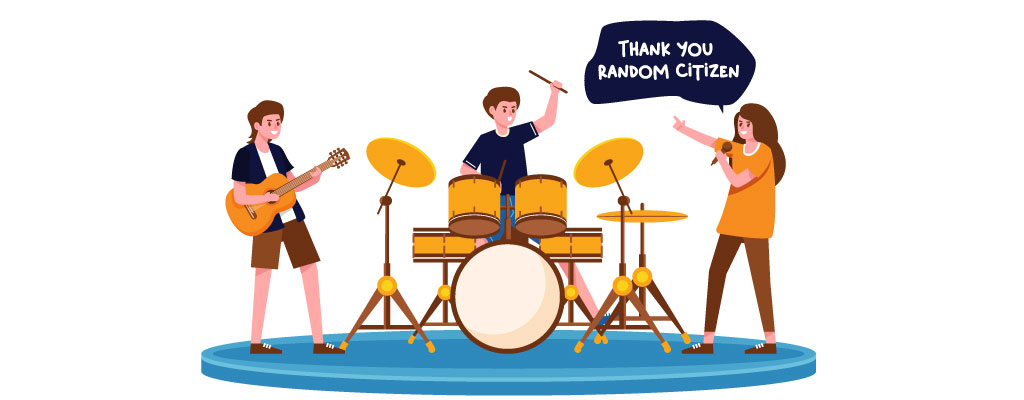 Illustration of musicians jamming together