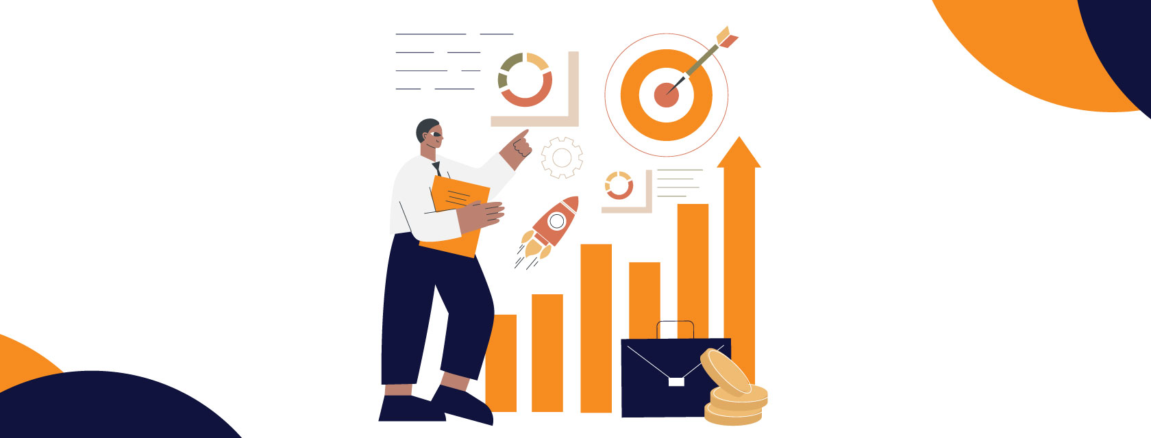 Cover of the book 'The Business Growth', featuring a graph symbolizing the upward trajectory of a successful business